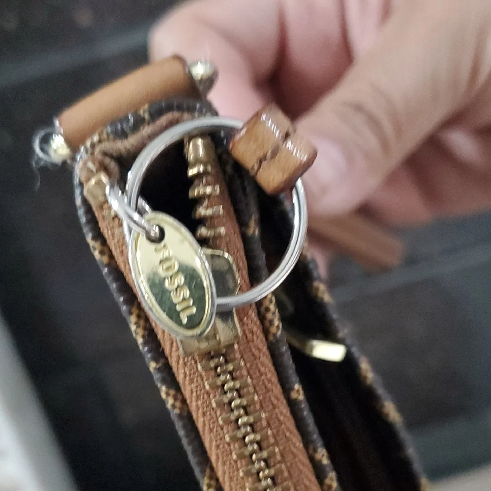 Fossil Brown Geometric Clutch